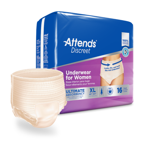 Attends Discreet Women's Underwear, X-Large