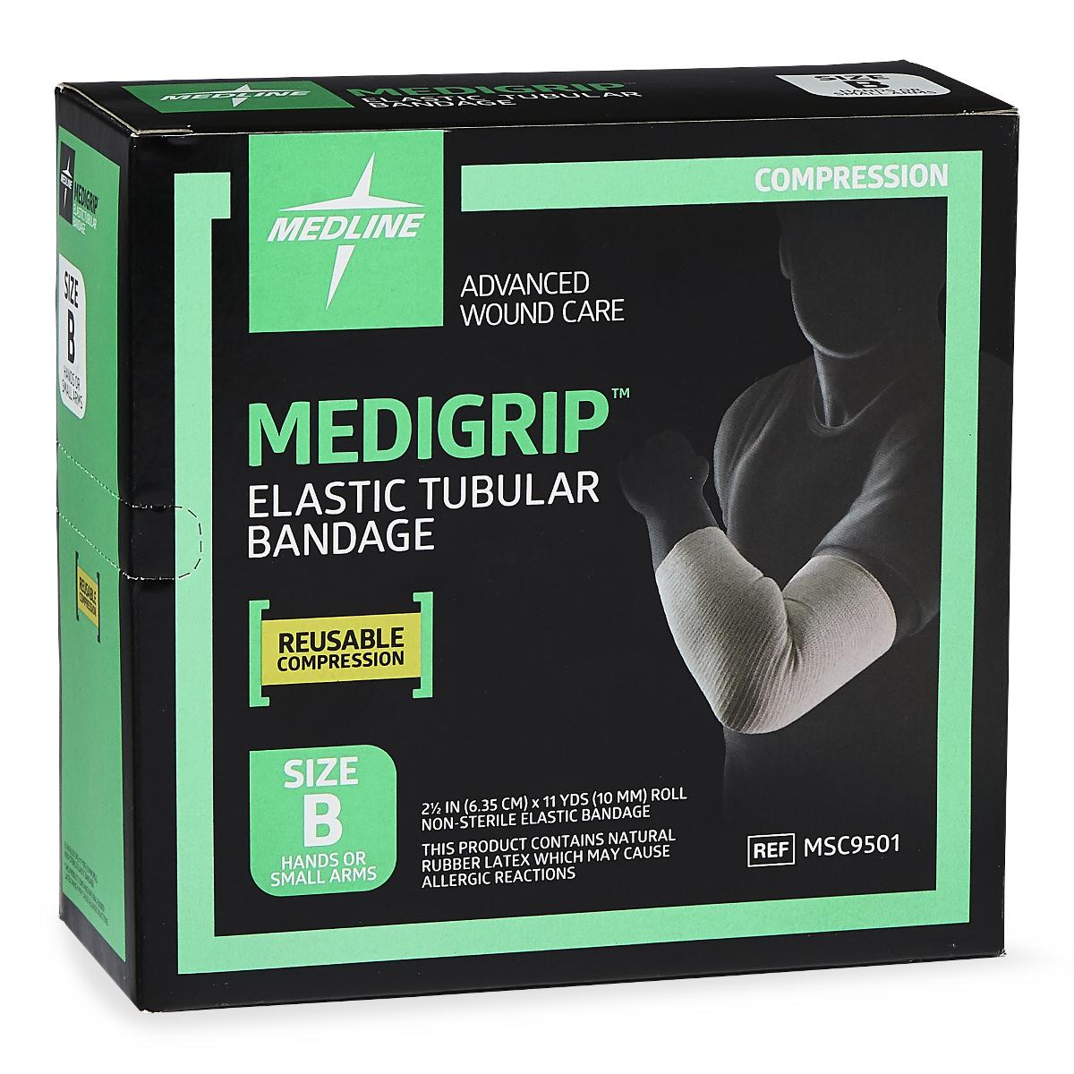 Medigrip LF Elasticated Tubular Bandage 6.3CM X 10M Roll, 1 Ea
