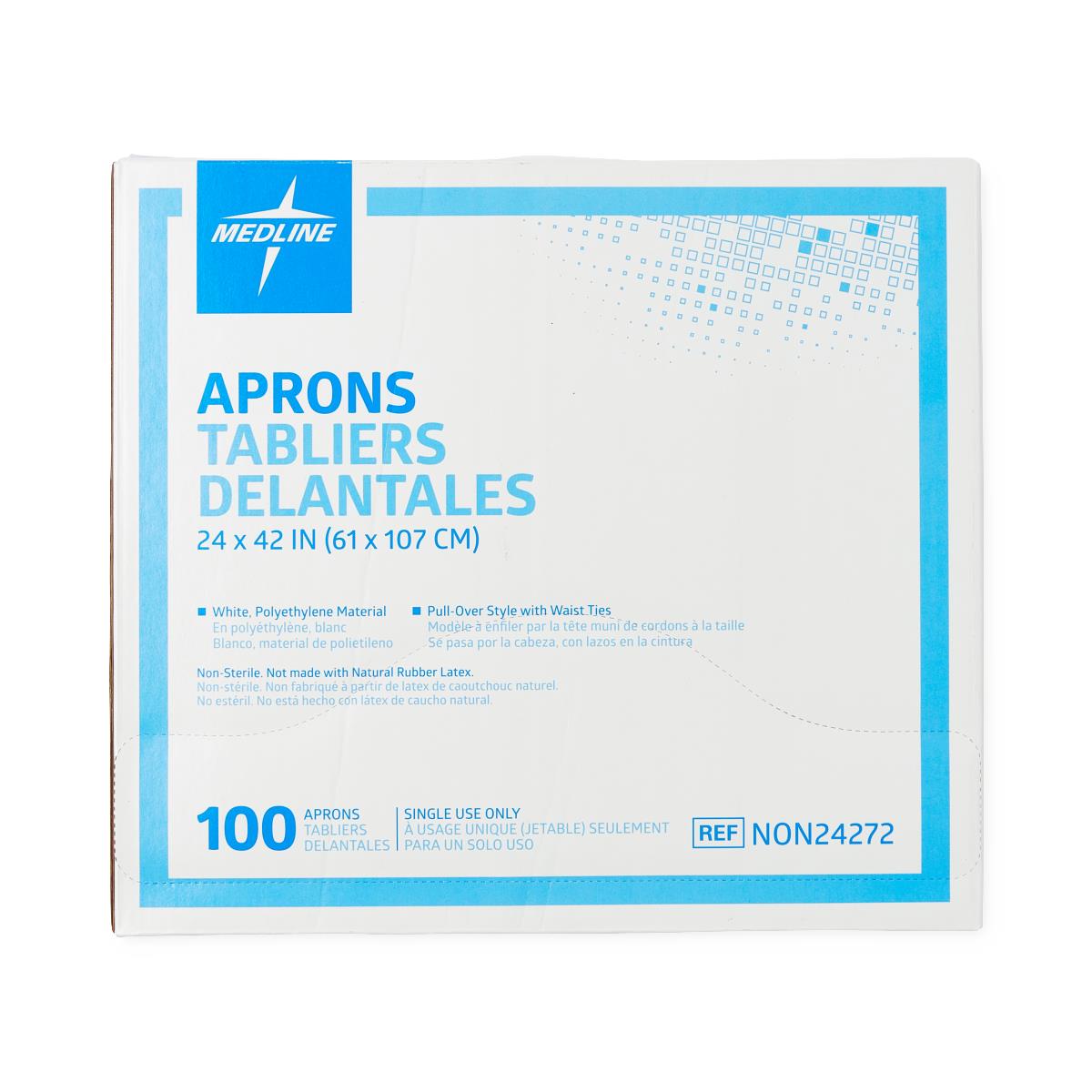 Medline Polyethylene Apron, 24" x 42" (61 cm x 107 cm)