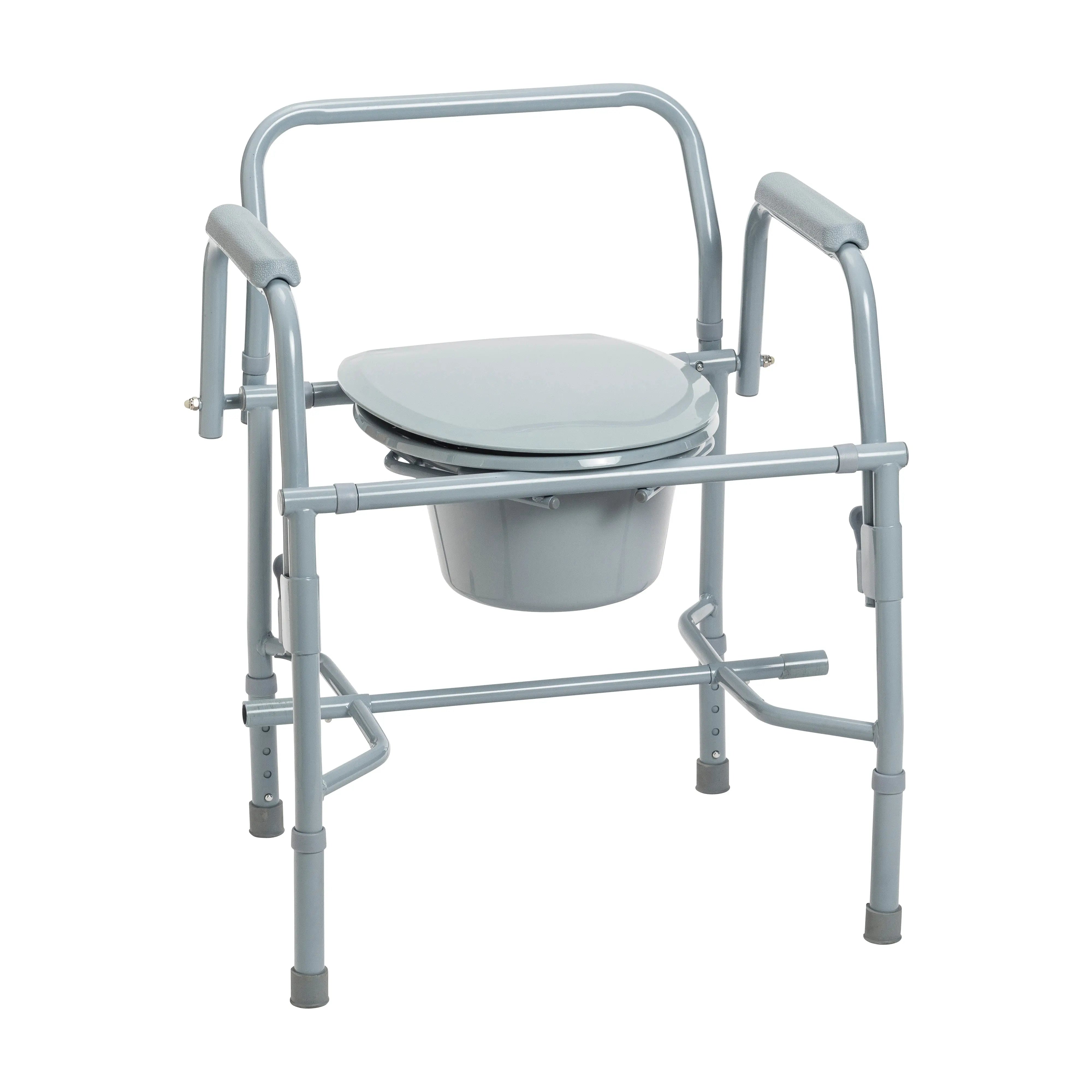 Steel Drop Arm Bedside Commode with Padded Arms - Home Health Store Inc