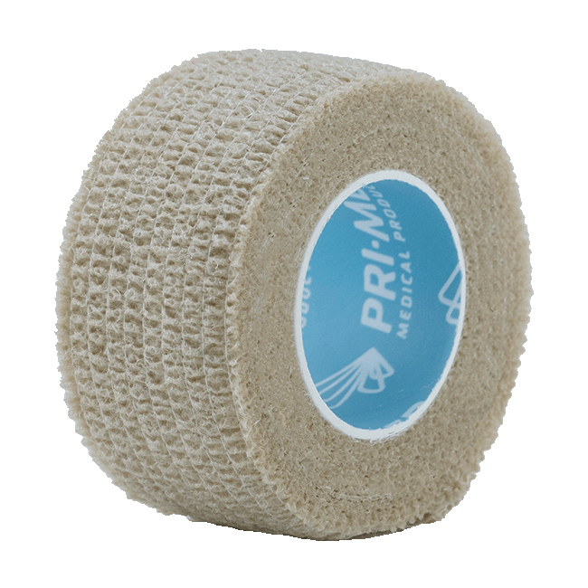 Bandage Elastic Self-Adherent Wrap, Stretched Non-Sterile Tan 2.5cm x 4.6m