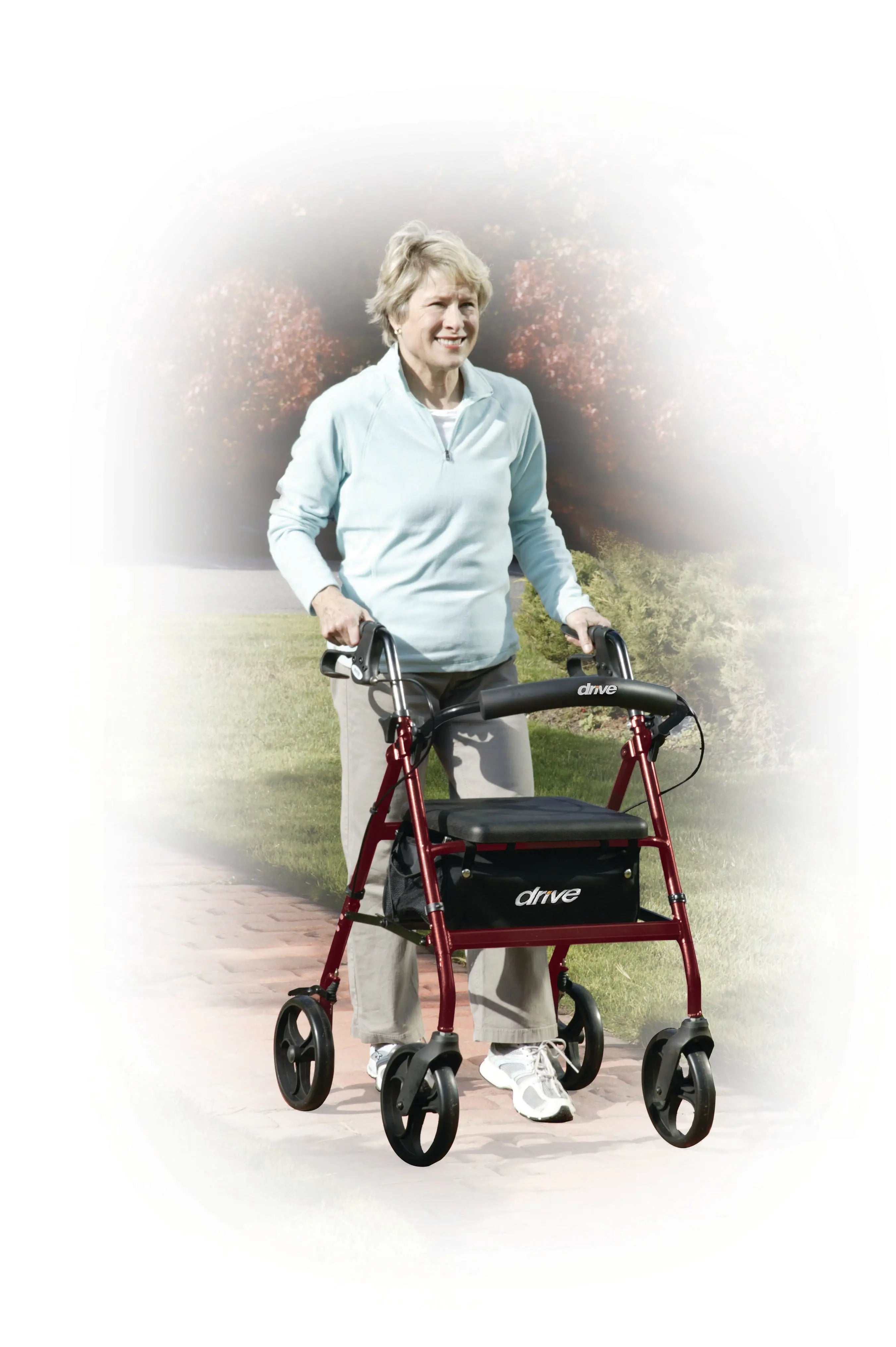 Rollator Rolling Walker with 6" Wheels, Fold Up Removable Back Support and Padded Seat - Home Health Store Inc