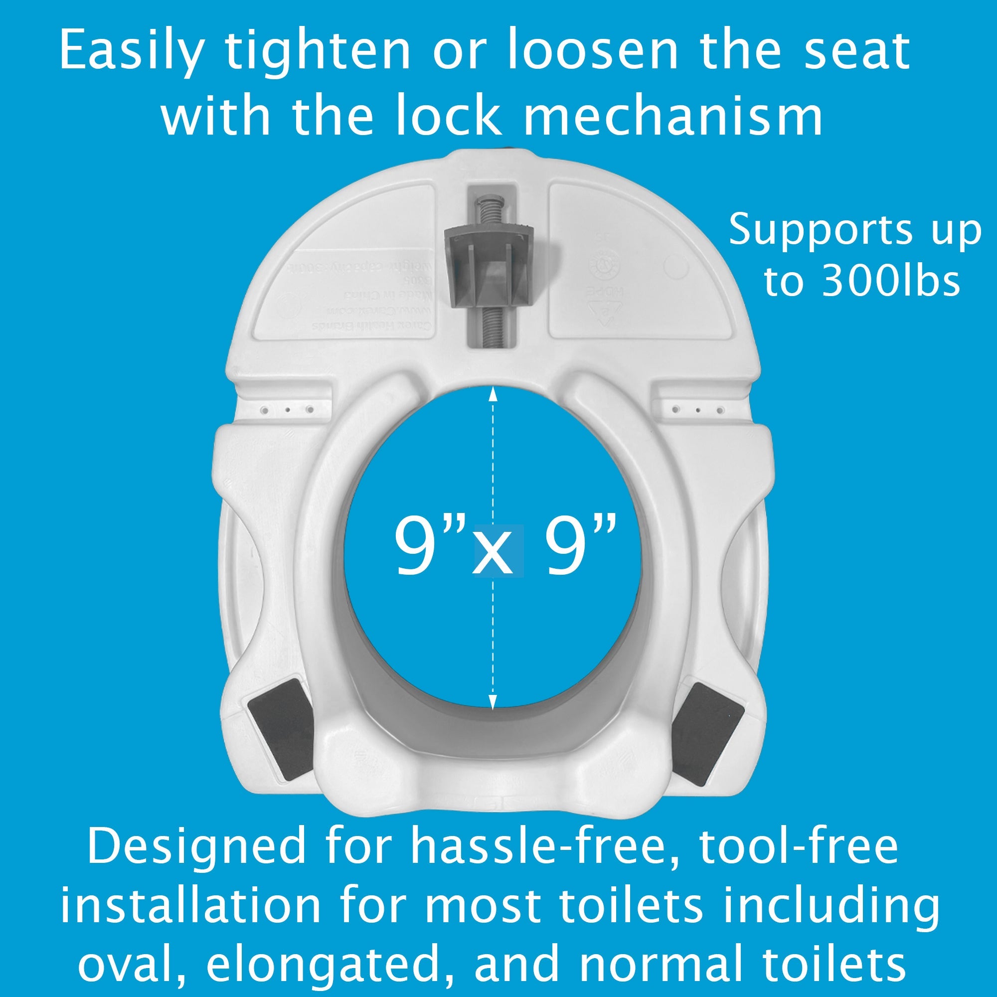 Carex E-Z Lock Locking Raised Toilet Seat