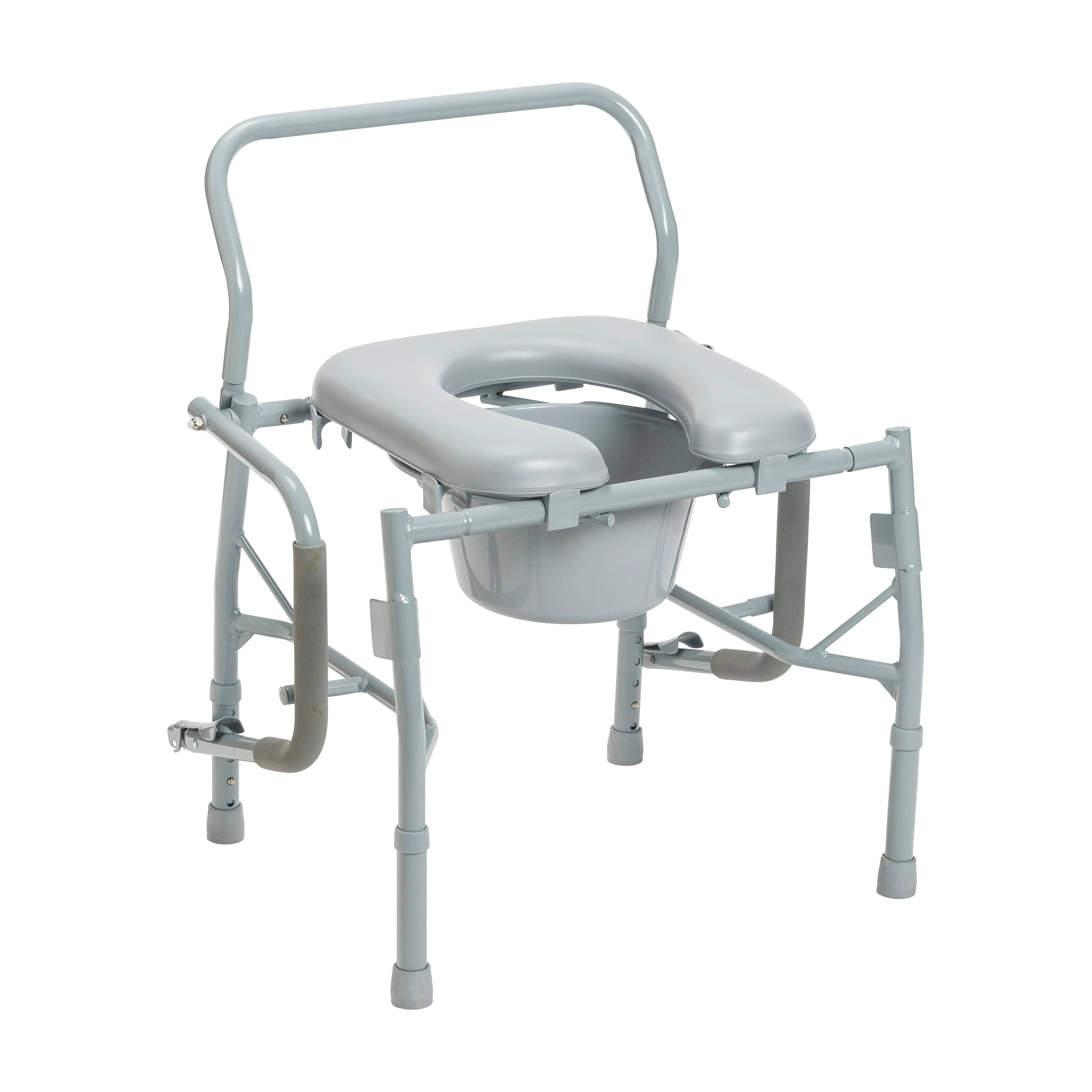 Steel Drop Arm Bedside Commode with Padded Seat & Arms - Home Health Store Inc