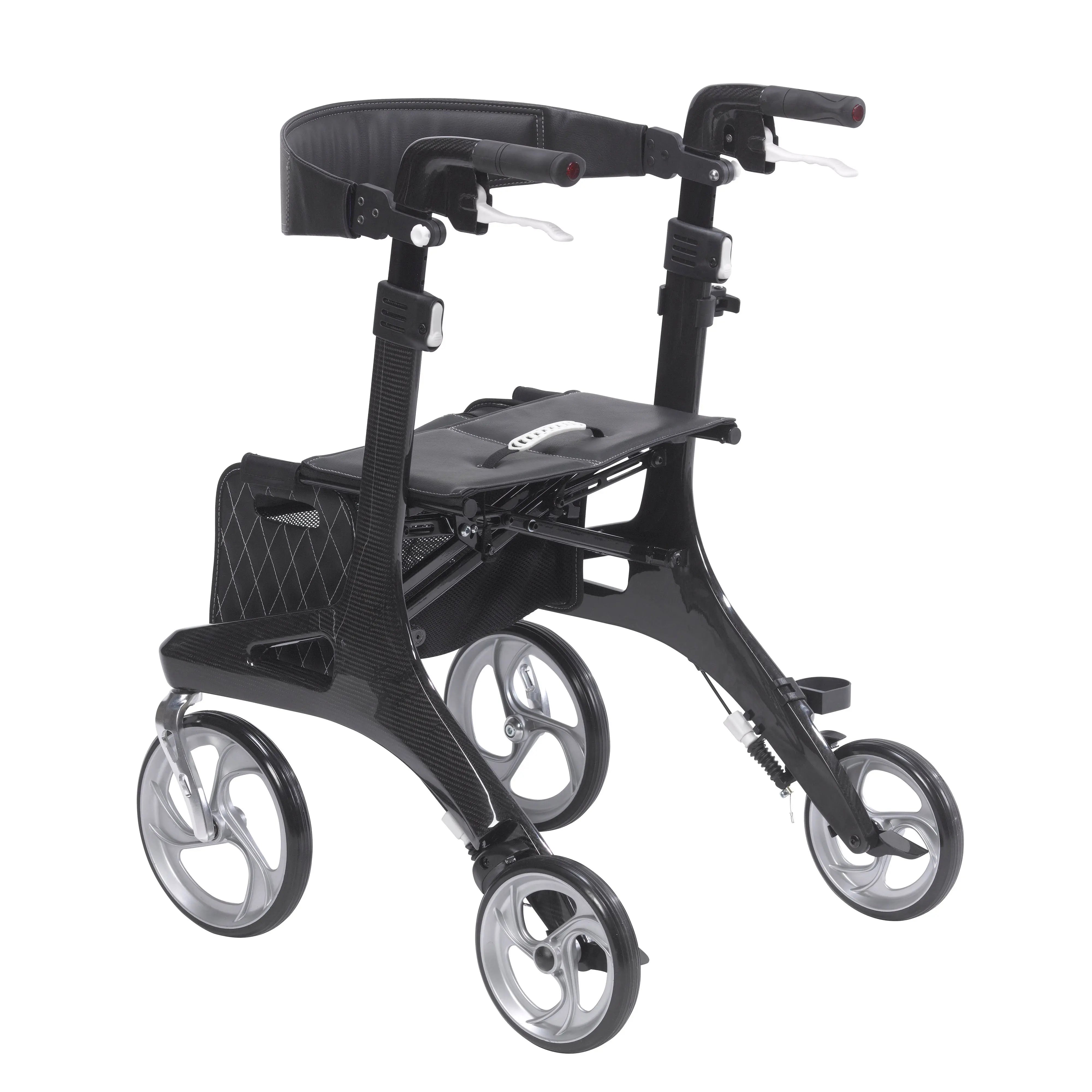 Nitro Elite CF Carbon Fiber Rollator Rolling Walker, Black - Home Health Store Inc