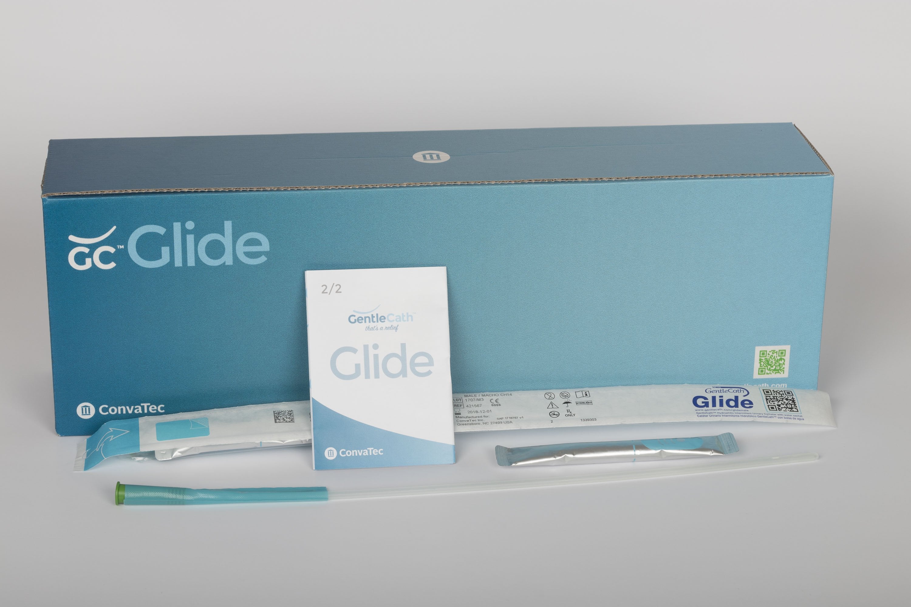 SQU 421910 BX/30  GENTLECATH GLIDE HYDROPHILIC INTERMITTENT CATHETER, 14FR, COUDE