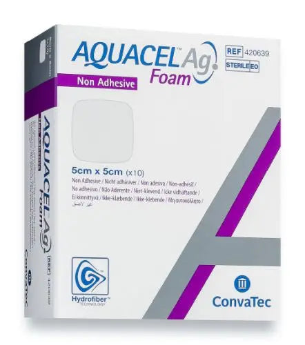 Aquacel Ag Foam Non-Adhesive Dressing 5cm X 5cm - Box Of 10 - Home Health Store Inc