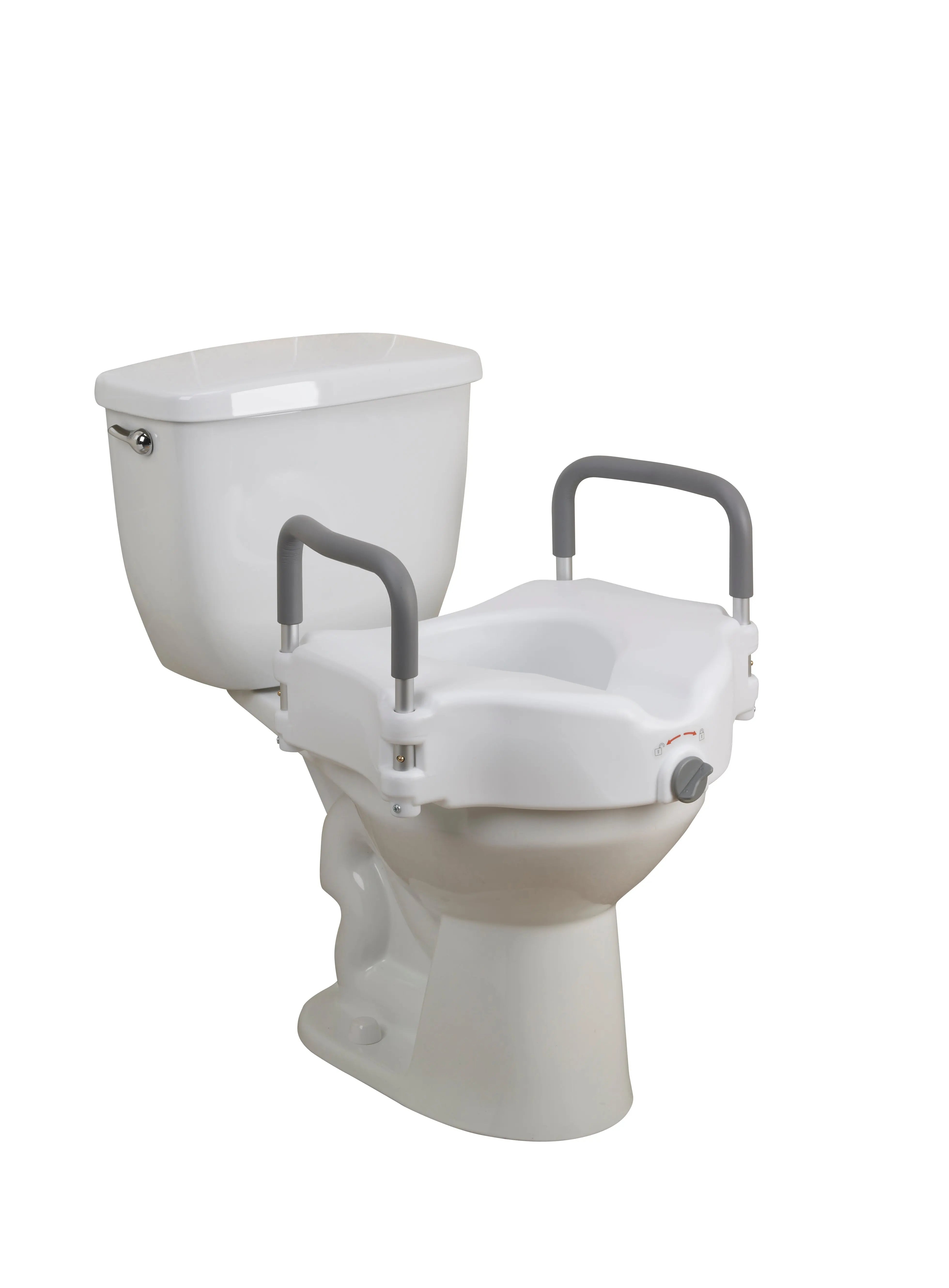 Elevated Raised Toilet Seat with Removable Padded Arms, Standard Seat - Home Health Store Inc