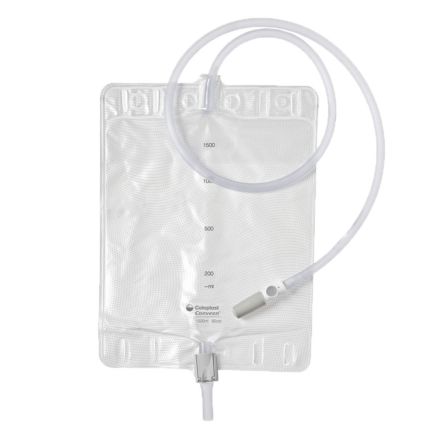 Conveen® Standard Day / Night Bag, Clamp Outlet, Sample Port, Sterile, 51oz (1500ml) - 1 Each - Home Health Store Inc