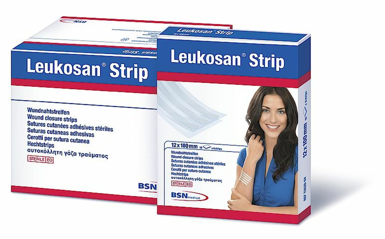 (4 Strips/Pk) Leukosan Strip Adhesive Closure Strips 25mm X 100mm - Box Of 50 - Home Health Store Inc