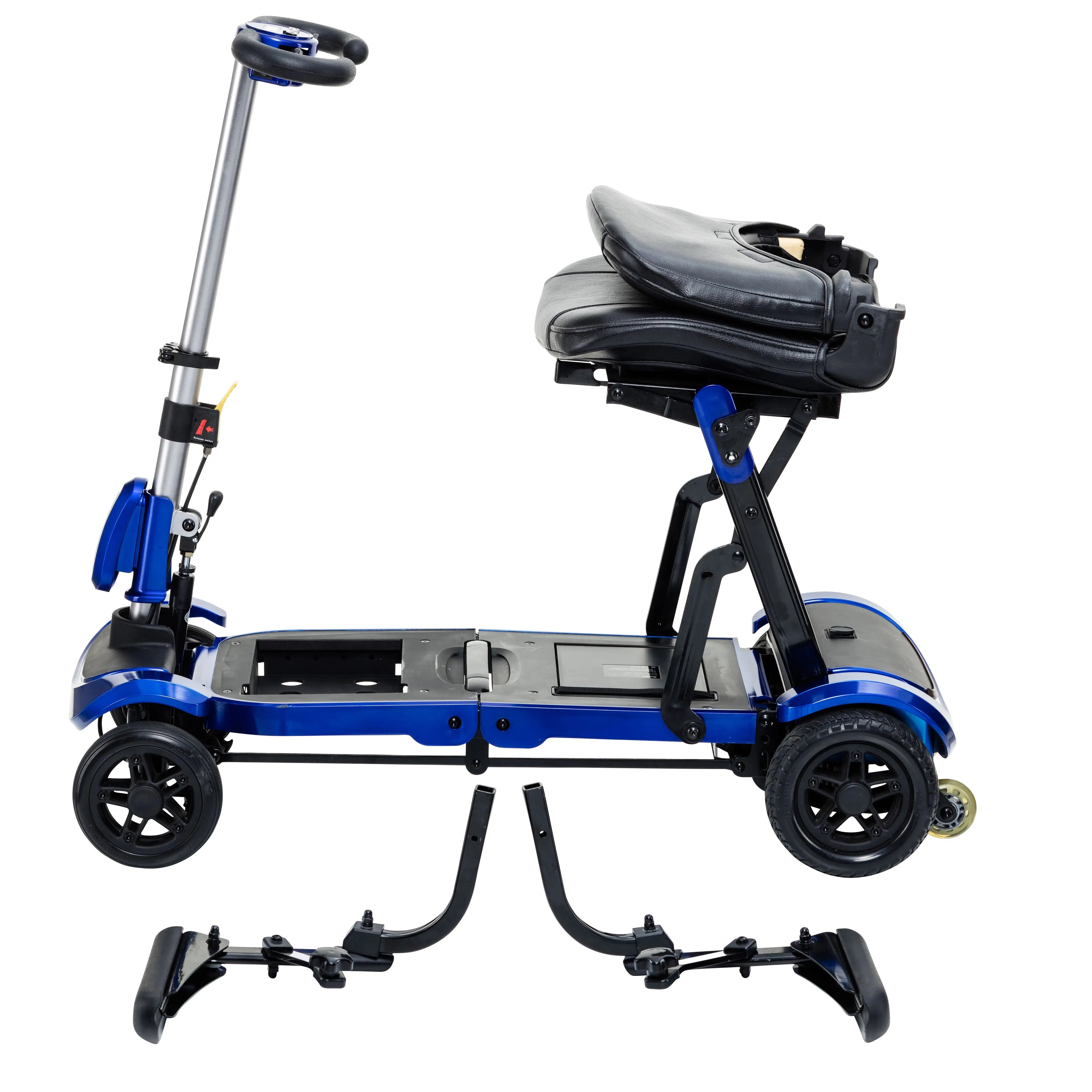 ZooMe Flex Ultra Compact Folding Travel 4 Wheel Scooter, Blue - Home Health Store Inc