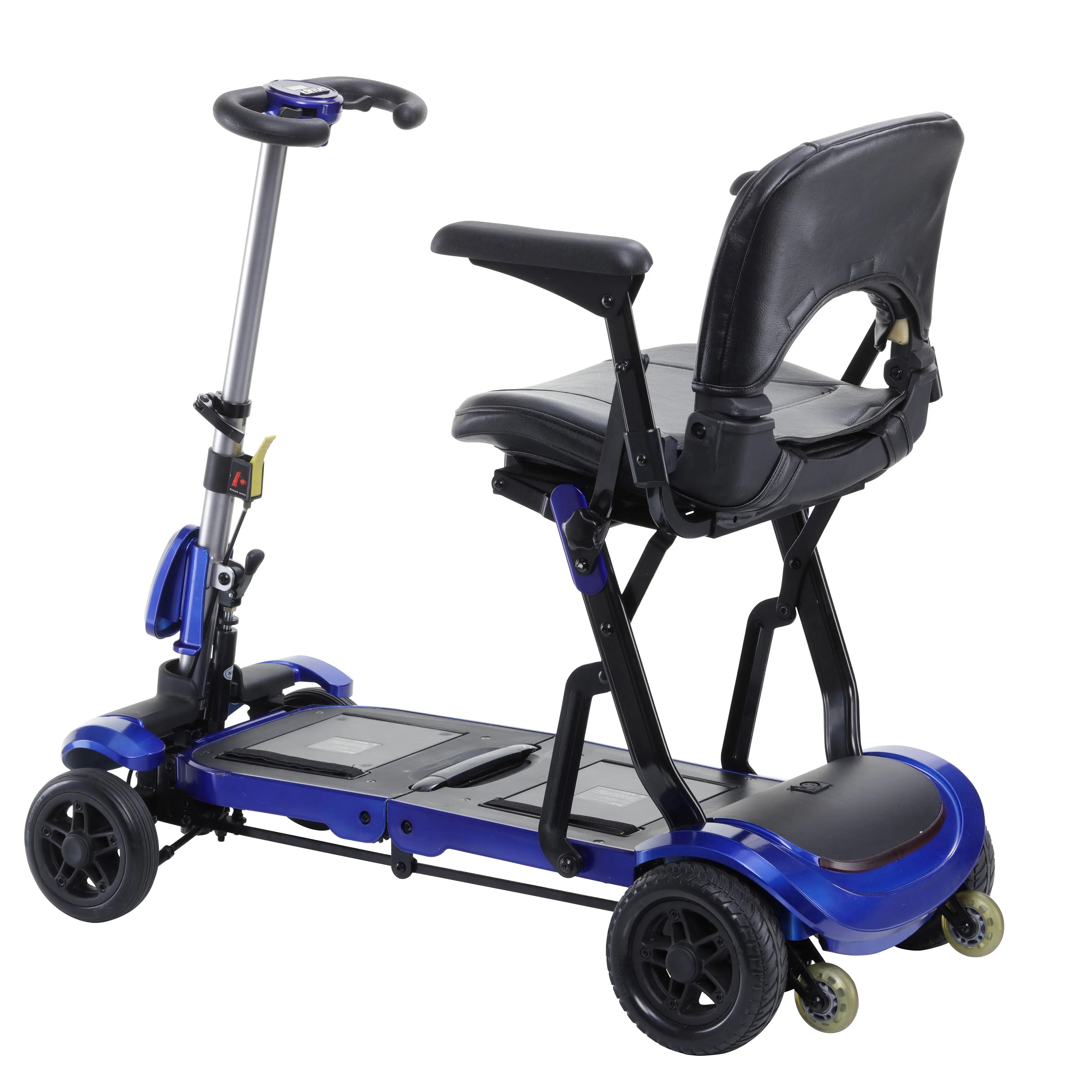 ZooMe Flex Ultra Compact Folding Travel 4 Wheel Scooter, Blue - Home Health Store Inc
