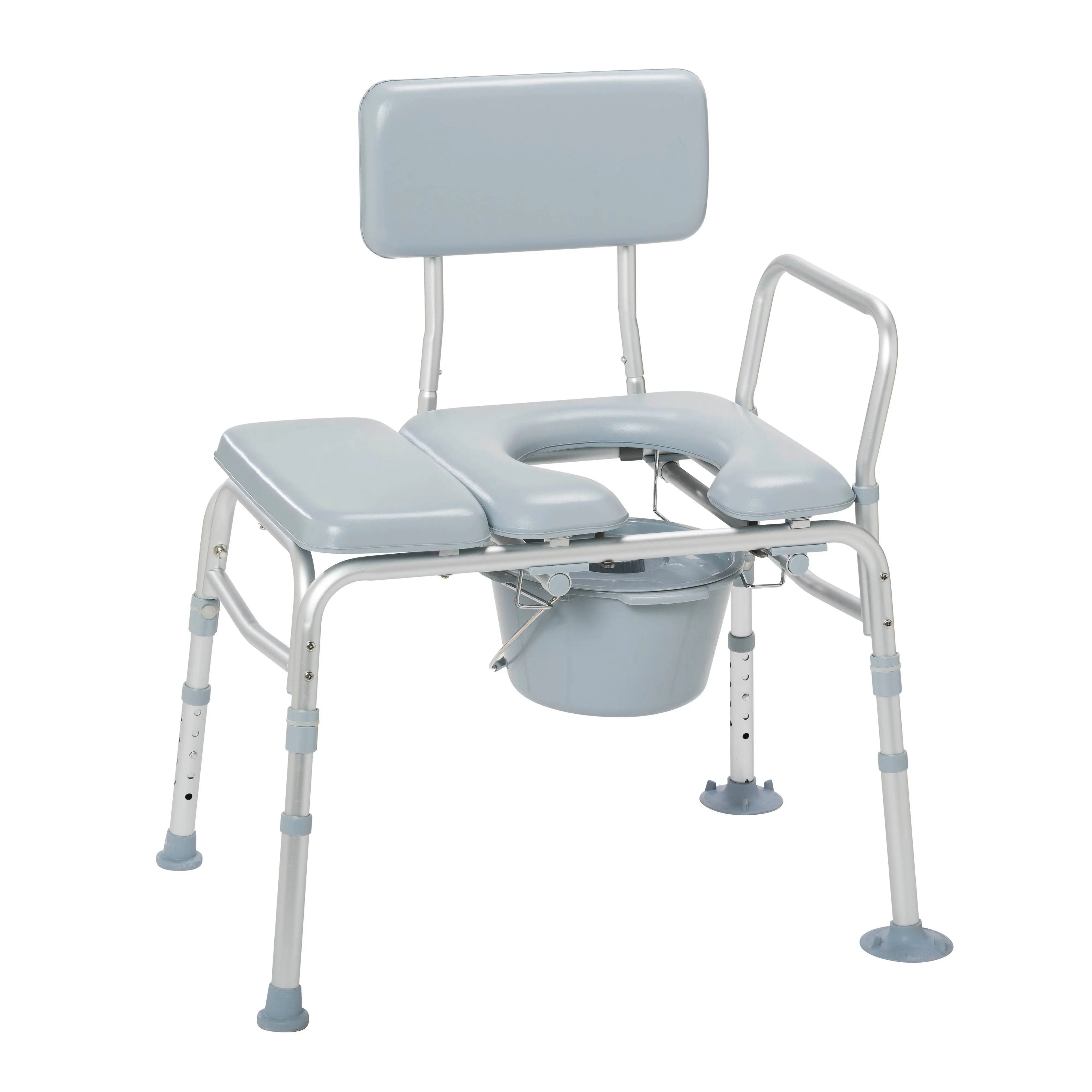 Padded Seat Transfer Bench with Commode Opening - Home Health Store Inc