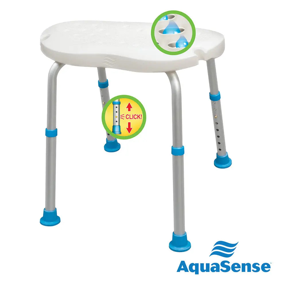 Adjustable Bath and Shower Chair with Non-Slip Comfort Seat, White - Home Health Store Inc