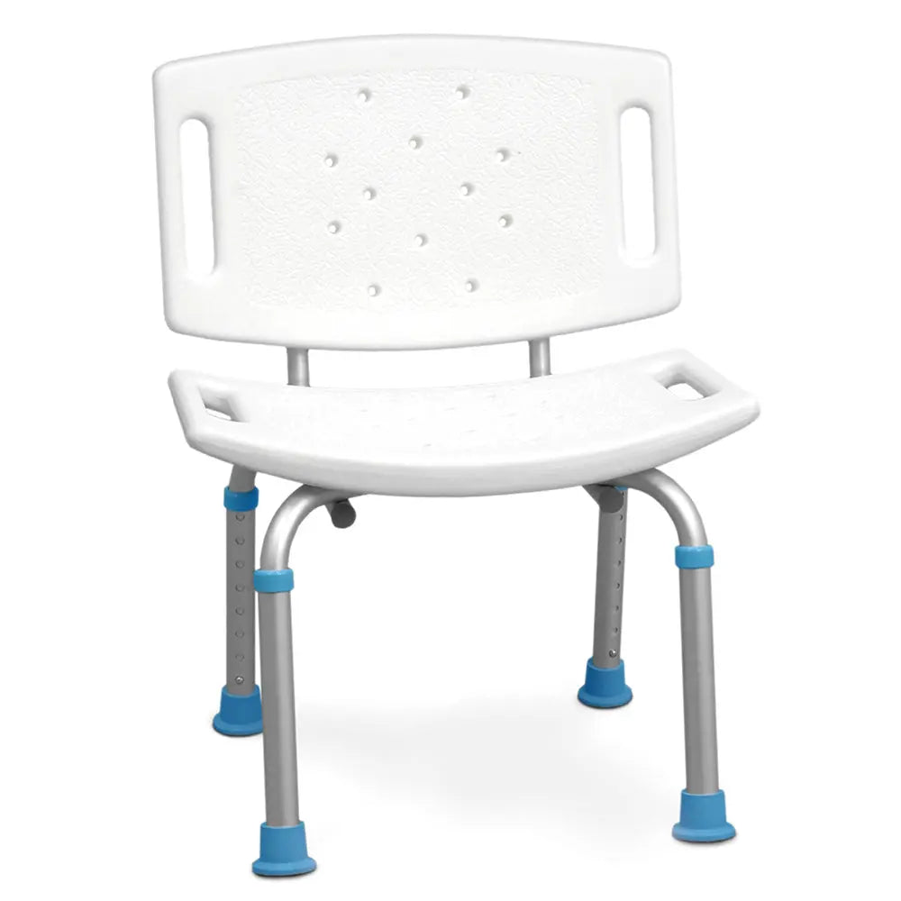Adjustable Bath and Shower Chair with Non-Slip Seat and Backrest, White - Home Health Store Inc