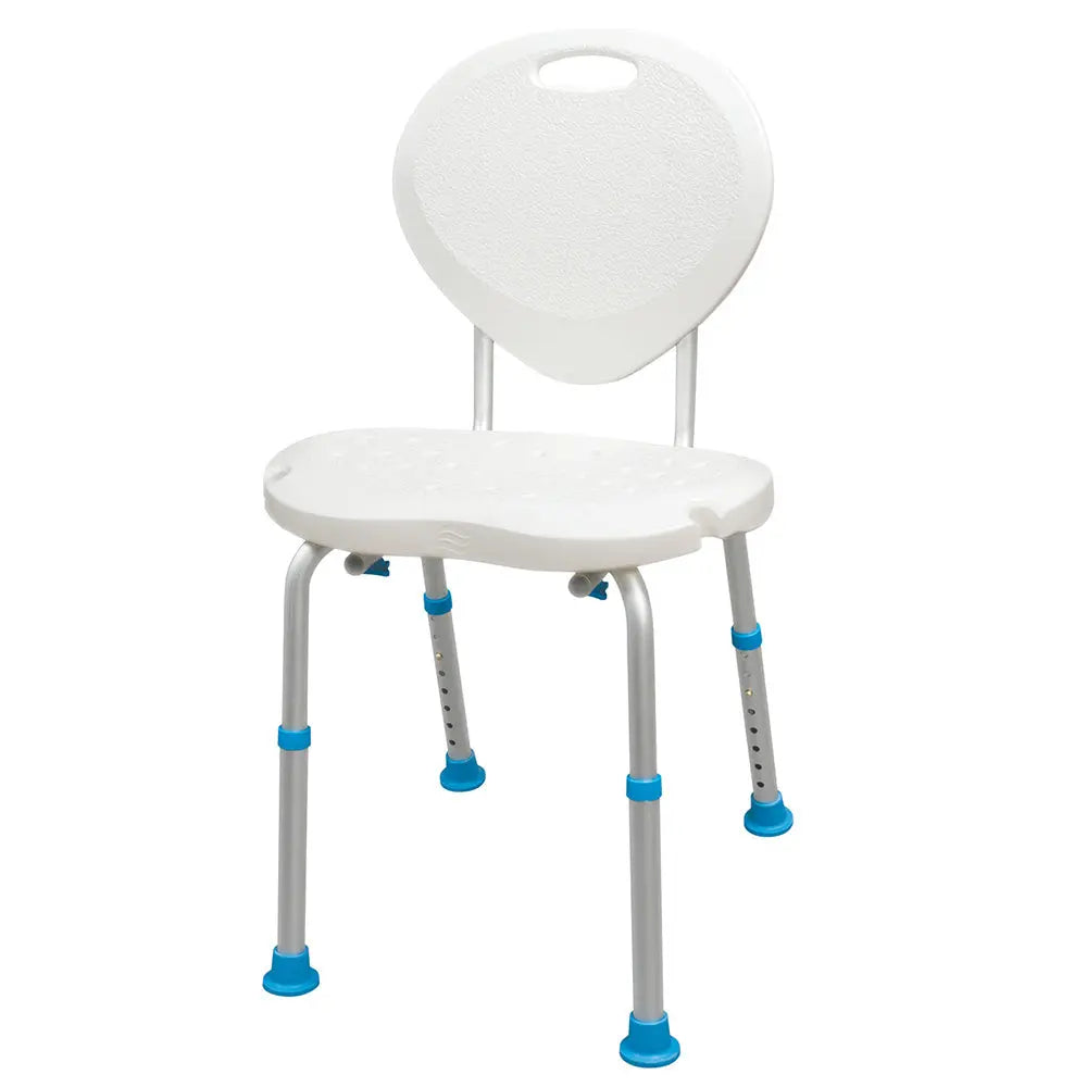 Adjustable Bath and Shower Chair with Non-Slip Comfort Seat and Backrest, White - Home Health Store Inc