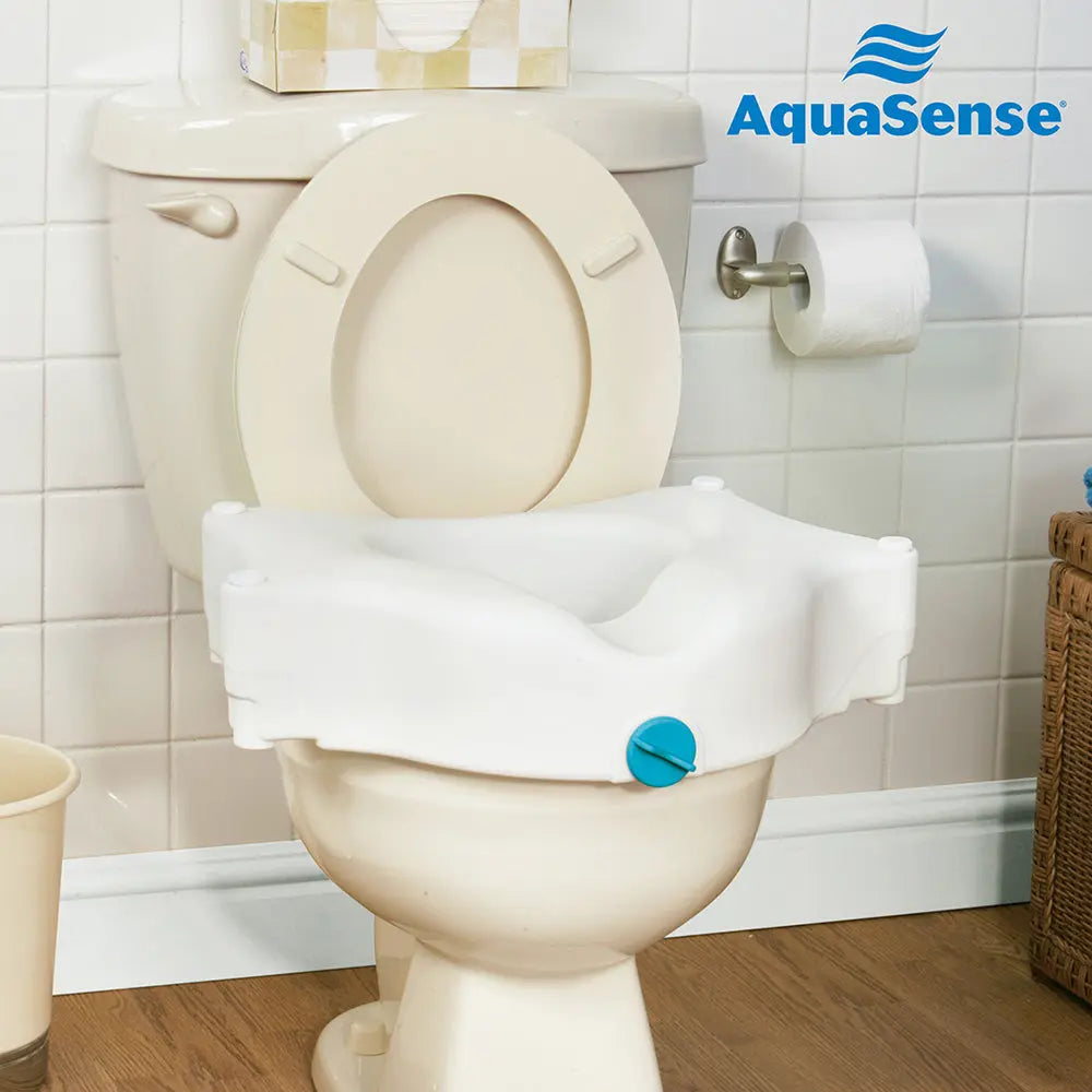3-Way Raised Toilet Seat, White, 4" - Home Health Store Inc