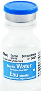 Sterile Water for Injection, 10 ml, Flip-Top Plastic Vial