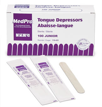 Medpro Junior Tongue Depressors Sterile - Box Of 100 - Home Health Store Inc