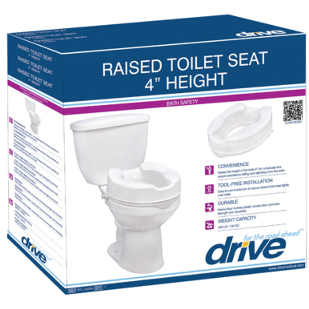 Drive Medical Raised Toilet Seat without Lid, 6"