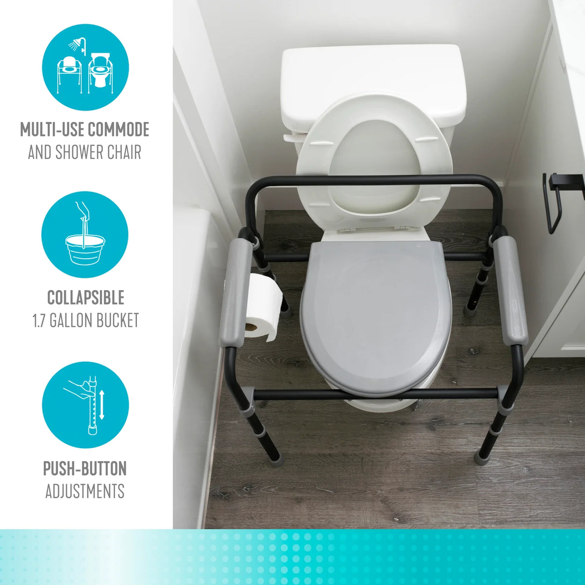 Stander Universal Bedside Folding Commode