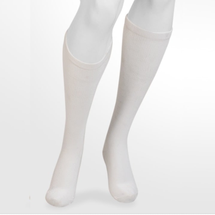 Juzo Cotton Sock Knee High 15-20 mmHg, White Size V