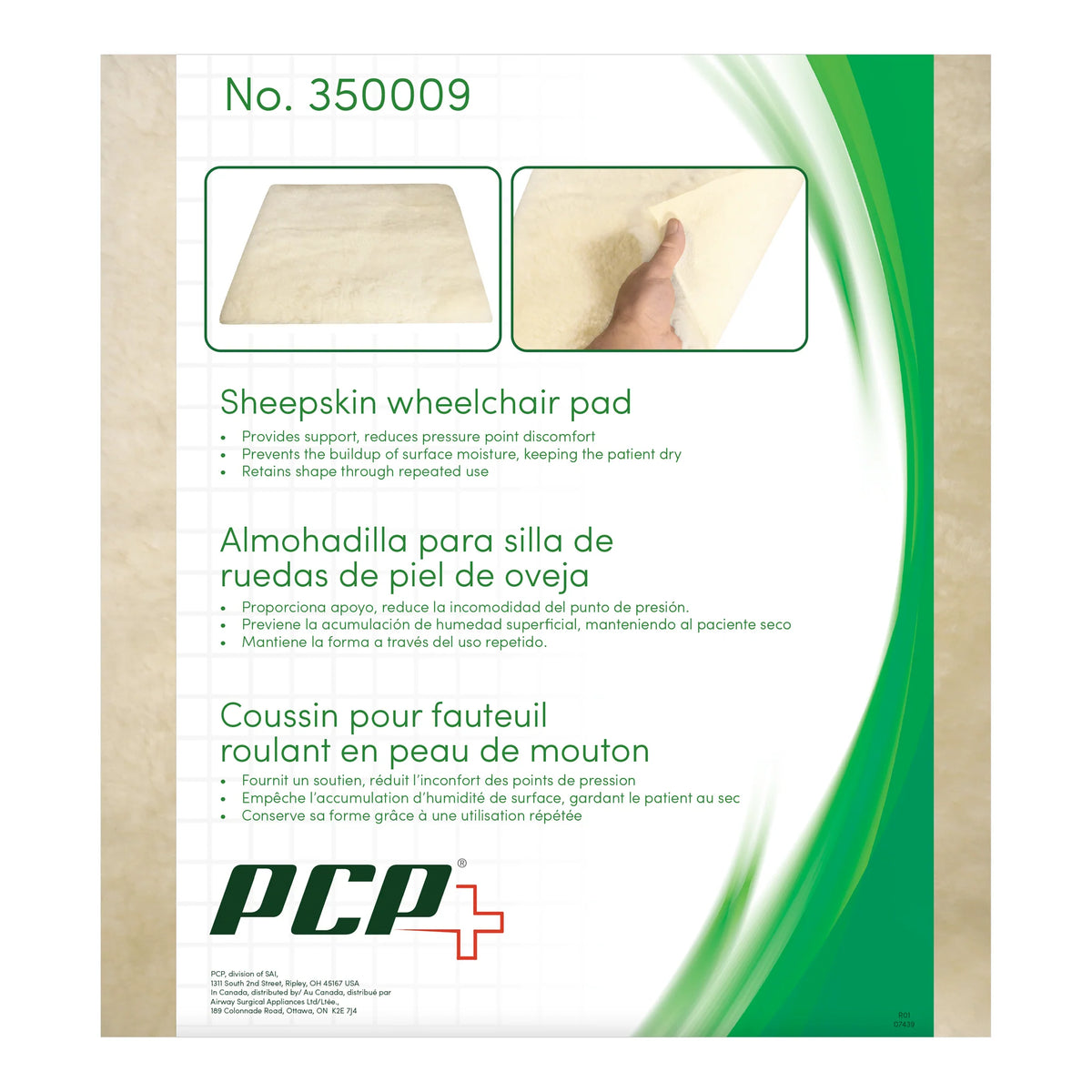 Sheepskin Wheelchair Pad