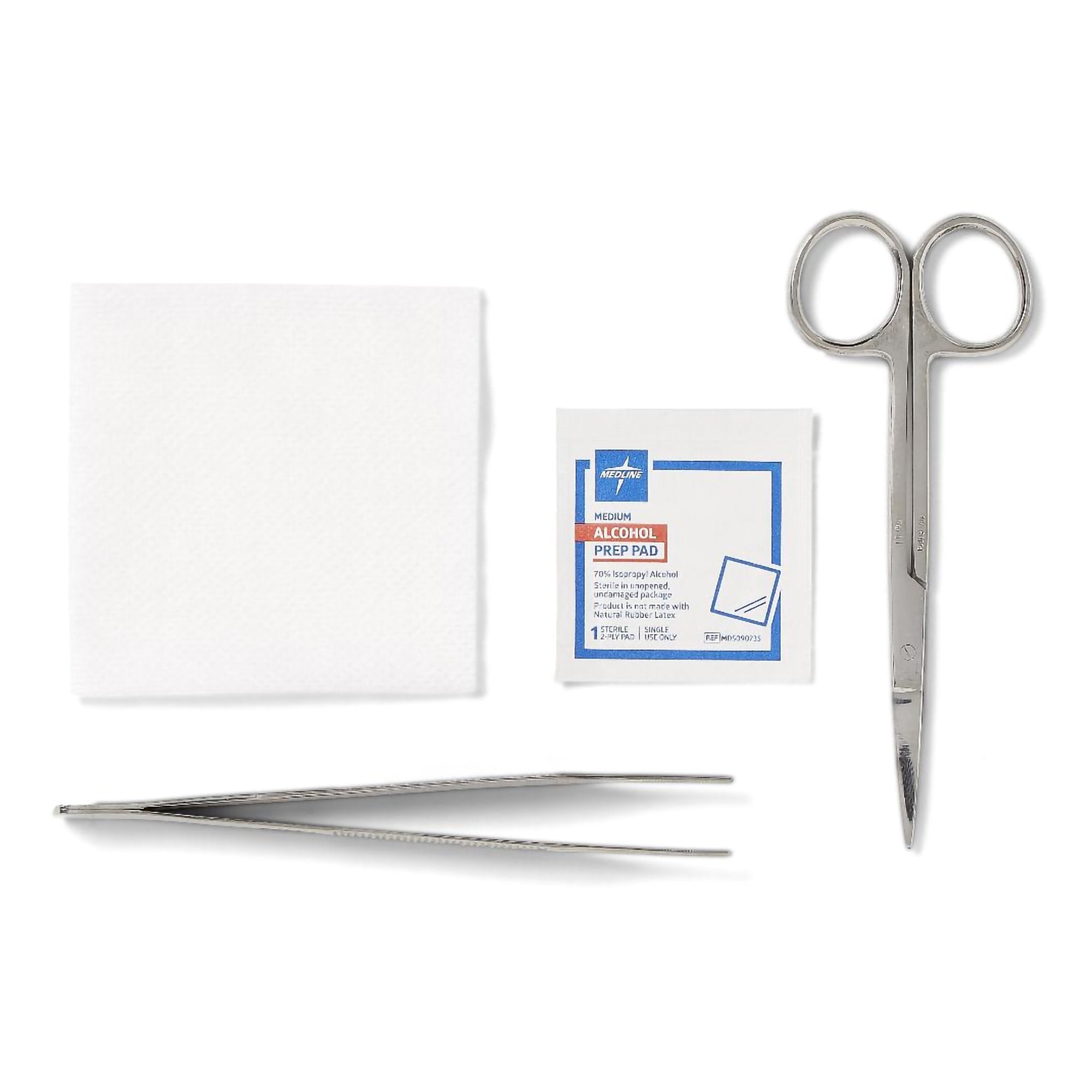 Suture Removal Kit With Stitch Cutter, Plastic Forcep, 3X3 Gauze