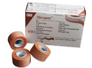 3M 1533-1E BX/12 TAPE MICROPORE 1IN X 10YD TAN