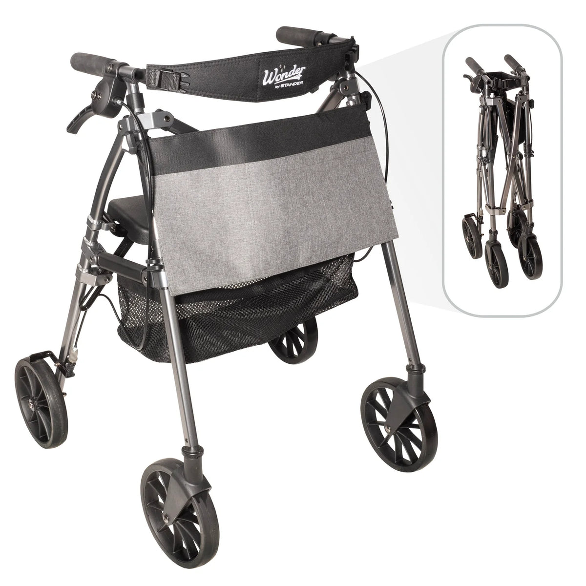 Wonder Rollator Plus with 8"  Wheels