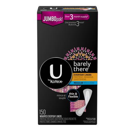 PKG/150 U by KOTEX® Barely There Reg Jumbo - Home Health Store Inc