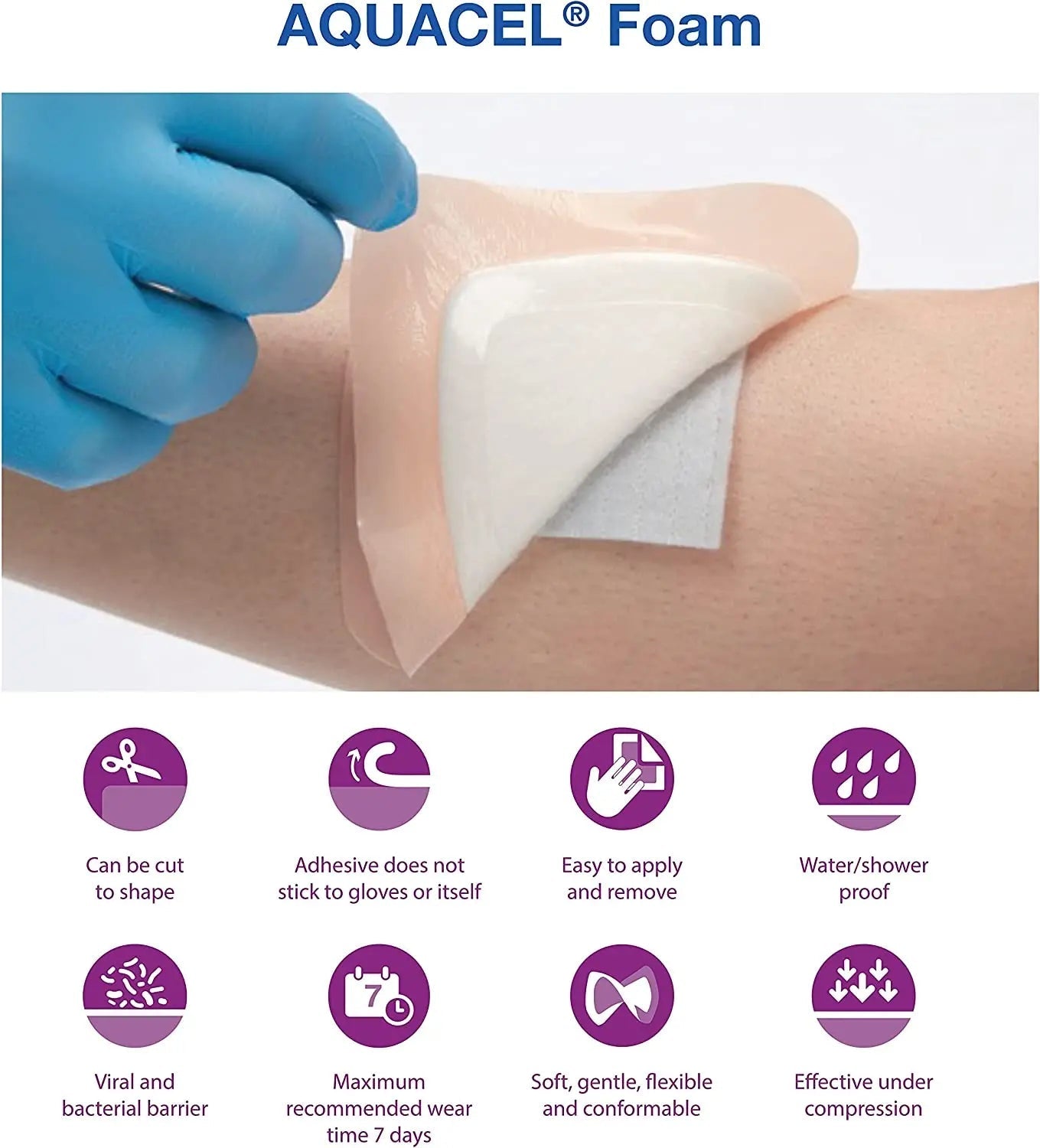 Aquacel Foam Adhesive Dressing, Sterile 17.5cm X 17.5cm - Box Of 10 - Home Health Store Inc