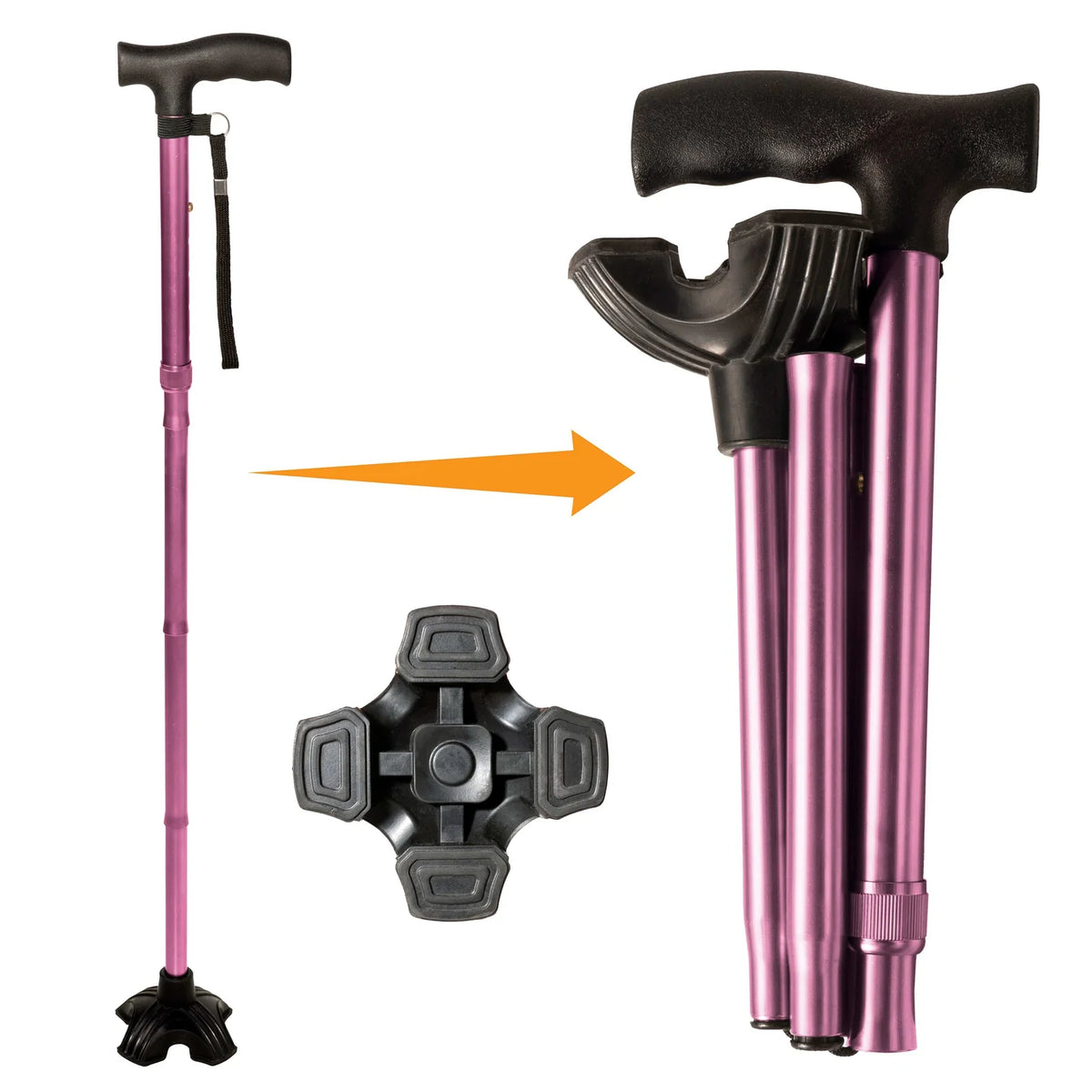 Wonder Quad Tip Folding Cane