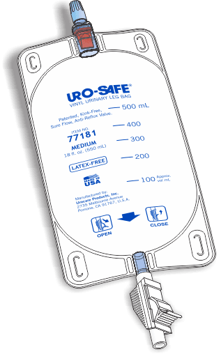 Uro-Safe Disposable Vinyl Leg Bag With Thumb Clamp, Size 18 Oz