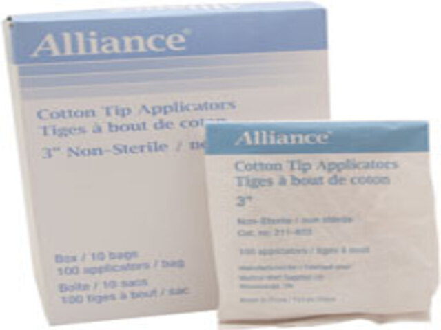 Applicator Cotton Tip 3" Non-Sterile Box/1000