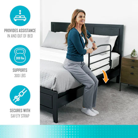 Barrière de lit de sécurité pivotante, hauteur 23 po, largeur 30 po, poids maximum 400 lb (non retournable) - Ea/1