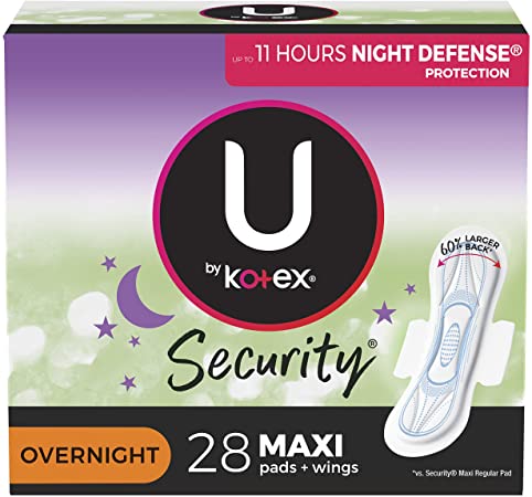 U by KOTEX® SECURITY* Thick Pads Overnight Wing - Home Health Store Inc