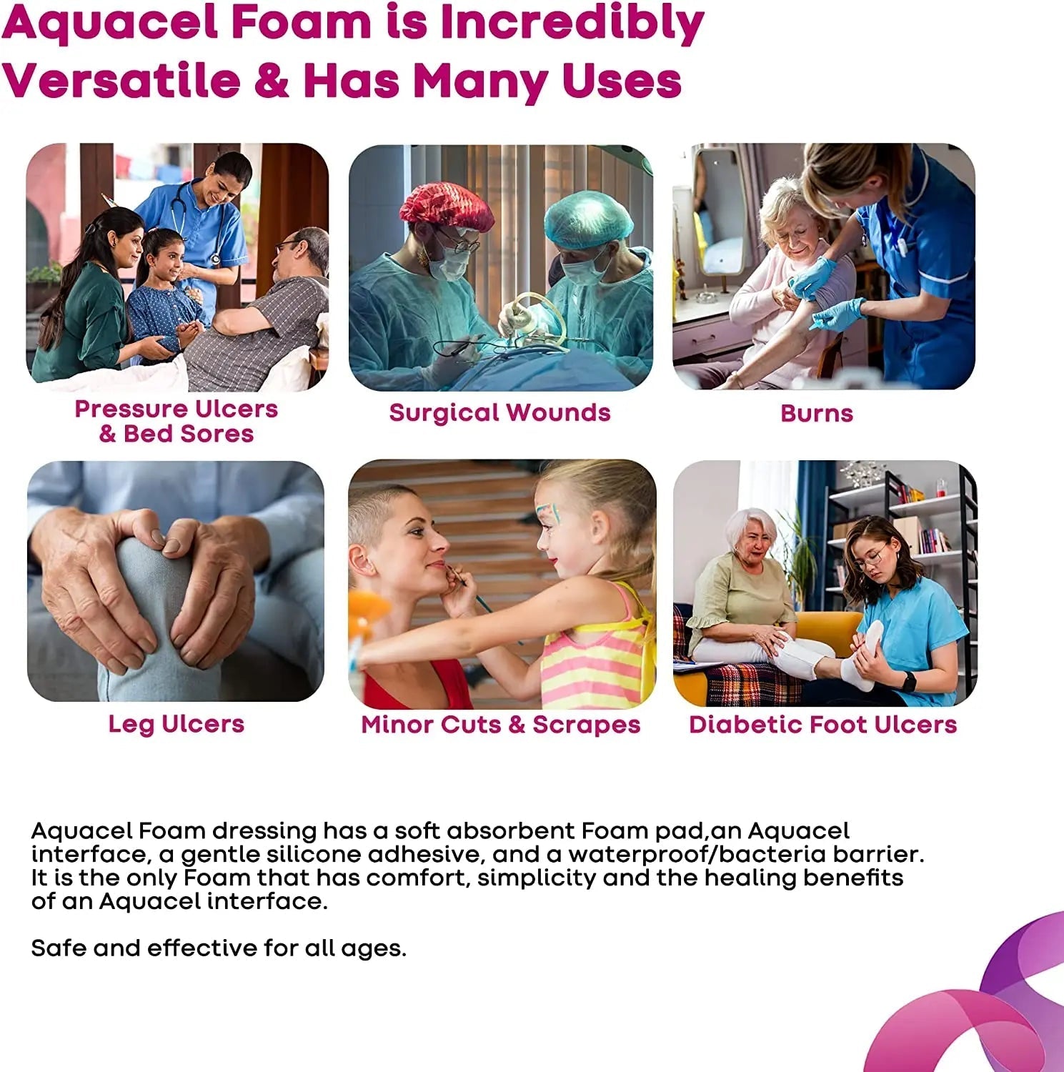 Aquacel Ag Foam Non-Adhesive Dressing 5cm X 5cm - Box Of 10 - Home Health Store Inc