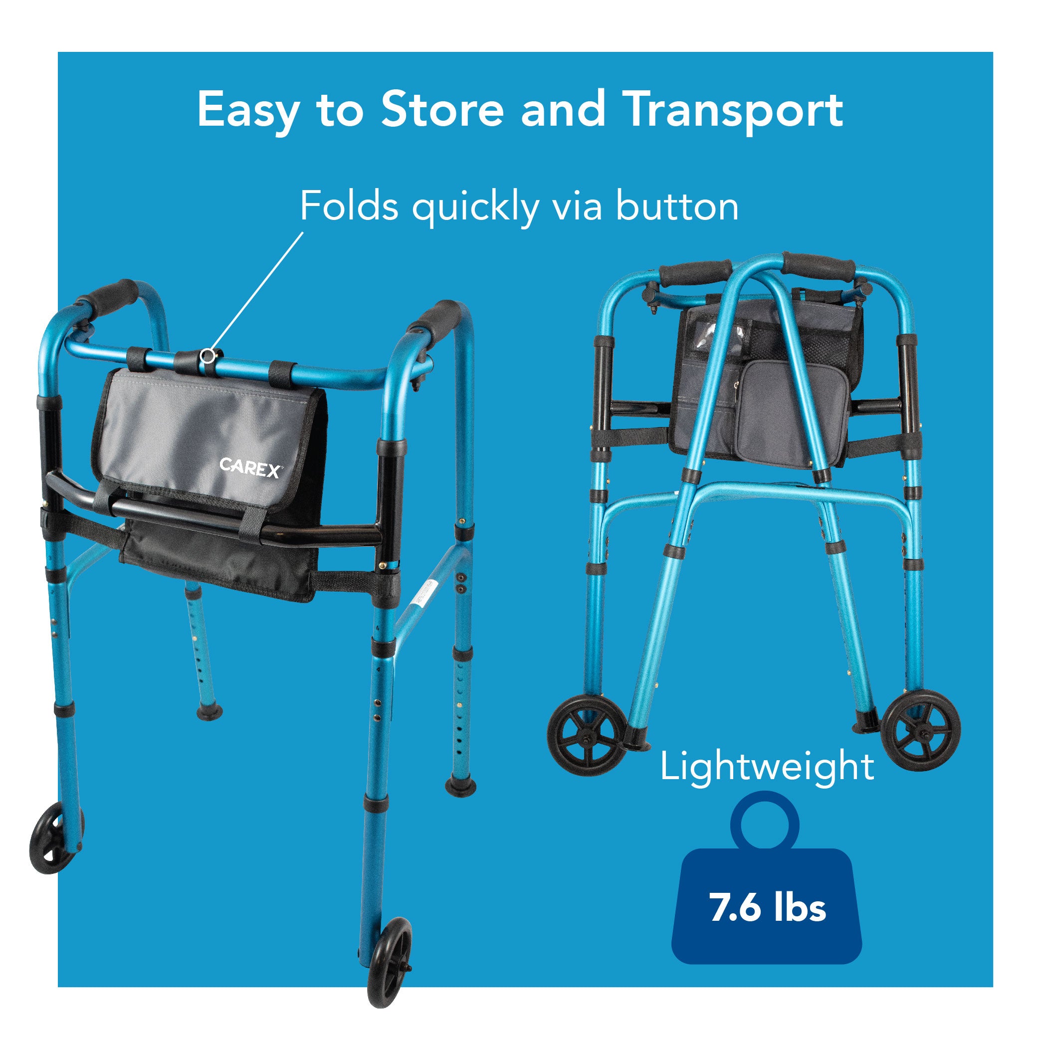 Déambulateur à deux roues avec siège