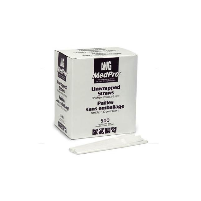 AMG 018-550 (CS20) BX/500  FLEXIBLE STRAW, WRAPPED, 
19CM X 6MM