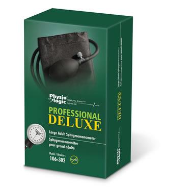 AMG 106-302 EA/1 PHYSIO LOGIC PROFESSIONAL DELUXE ADULT LARGE SPHYGMOMANOMETER COMES WITH CASE BLACK LATEX-FREE (13-20IN) (NON RETURNABLE)