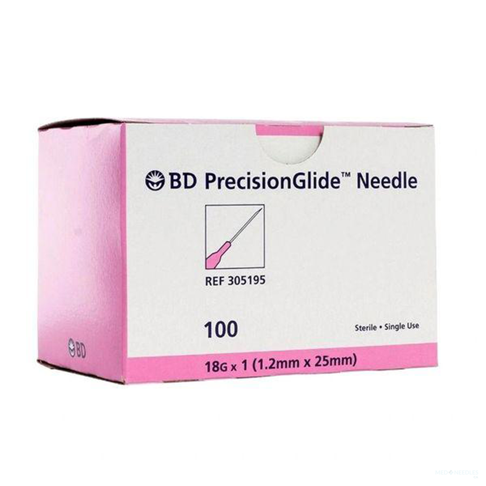 BD PrecisionGlide Needle, 18G × 1 In (1.2 mm × 25 mm)
