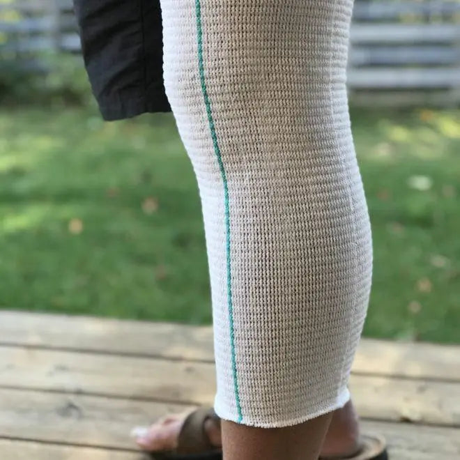 CD CA160XL01 EA/1 EDEMAWEAR LYMPHEDEMA STOCKINET X-LARGE, MAX LIMB CIRCUMFERENCE 150CM (60") LENGTH 60CM (24"), KNEE TO GROIN, AQUA STRIPE, LONGITUDINAL COMPRESSION, LATEX-FREE