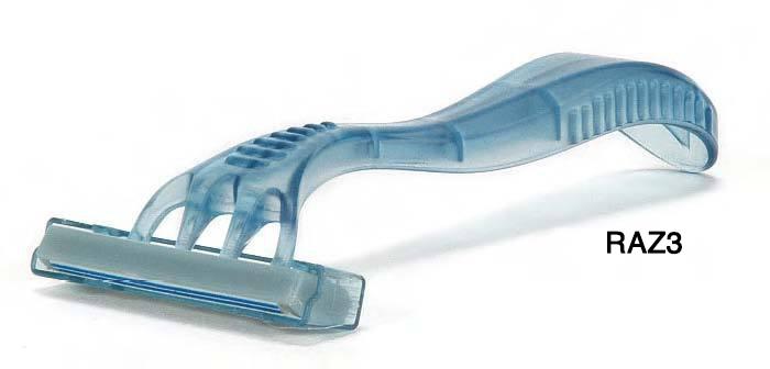 CHC 0036 BX/50  FACE RAZOR, TRIPLE BLADE, BLUNT HANDLE, LUBRICATING STRIP