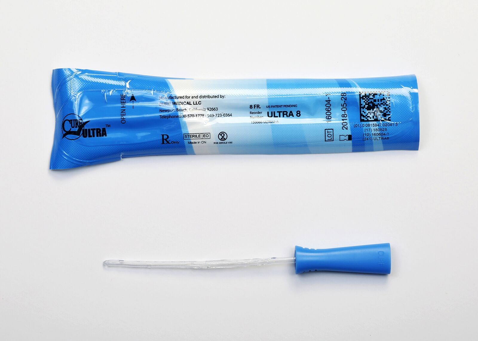 CURE ULTRA8 BX/30 CURE INTERMITTENT FEMALE CATH,6" PRE-LUBRICATED STRAIGHT TIP  8FR