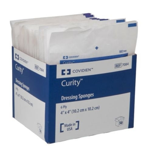 Pk/50 Éponge tout usage non tissée Curity, 4 po X 4 po, 6 épaisseurs
