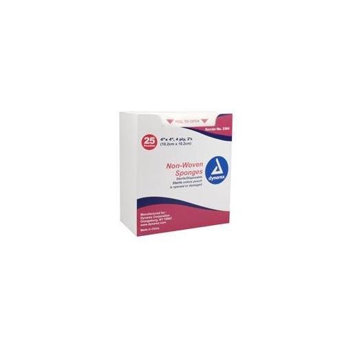 DYN 3364 BX/25  STERILE GAUZE SPONGE, 4IN X 4IN, 2'S, NON-WOVEN