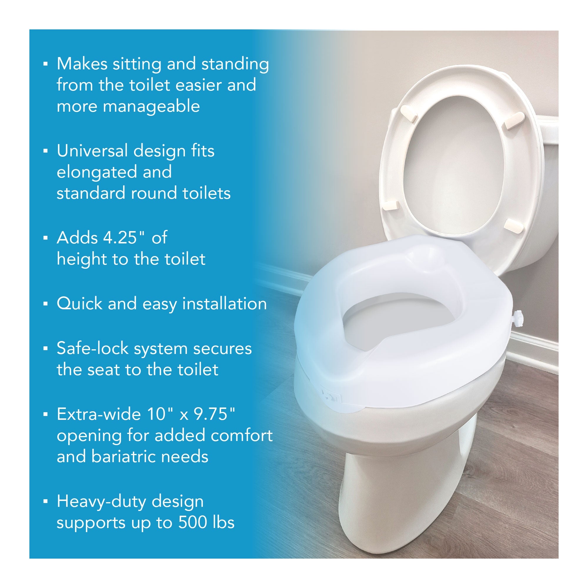Carex Safe Lock Bariatric Raised Toilet Seat