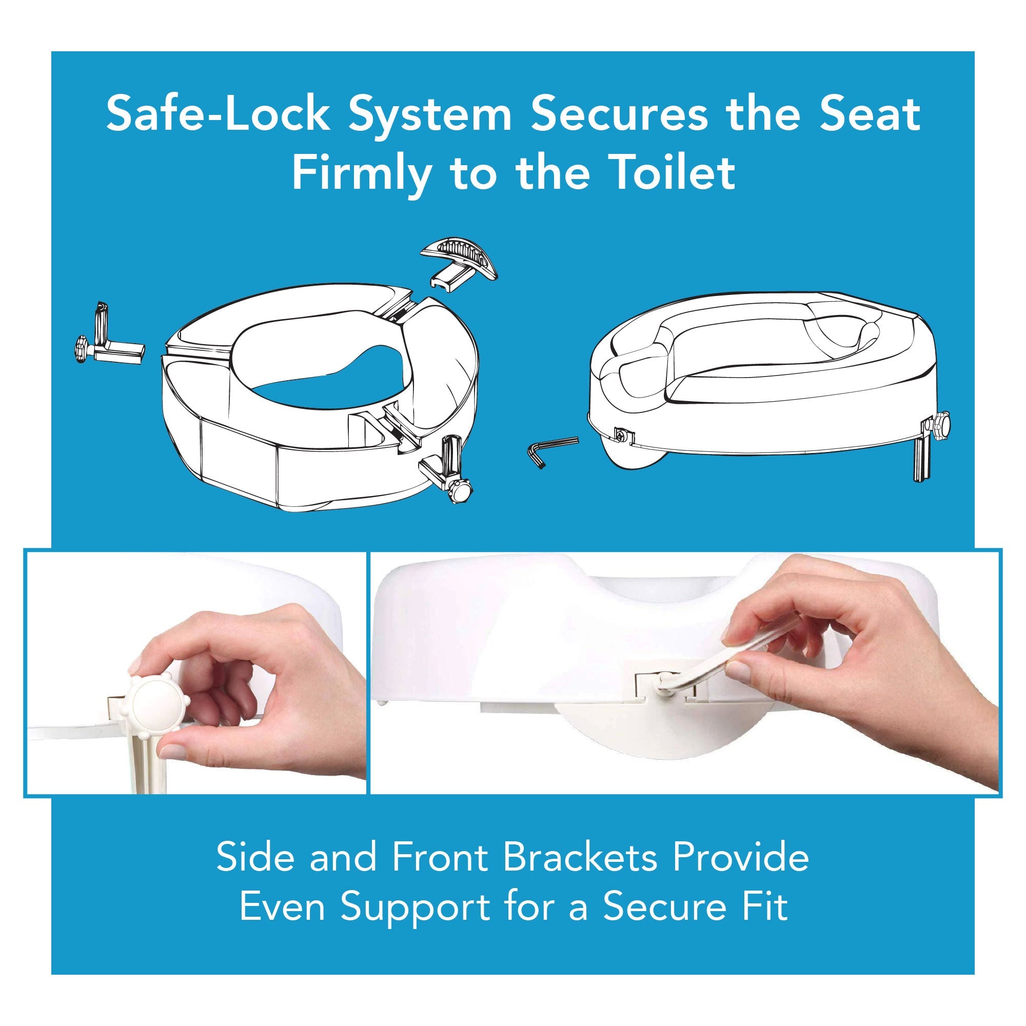 Carex Safe Lock Bariatric Raised Toilet Seat