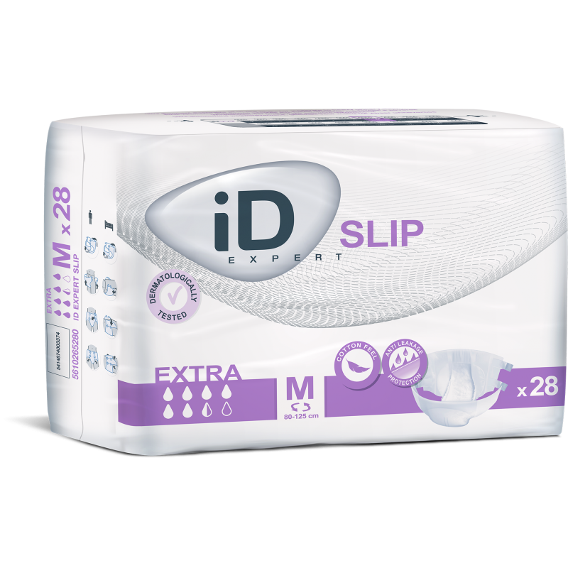 ID 5610265280 CS/3 (28/PKG) ID SLIP EXTRA DAY BRIEF (31.5-49"), 2450ML ABSORBENCY, MEDIUM